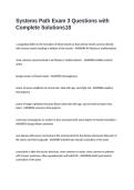 Systems Path Exam 3 Questions with Complete Solutions