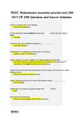 MSSC Maintenance awareness practice test &lpar;100 OUT OF 100&rpar; Questions and Answer Solutions&period;