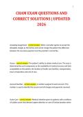 CHAM EXAM QUESTIONS AND&NewLine;CORRECT SOLUTIONS &vert; UPDATED&NewLine;2026