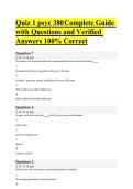 PSYC 380 Quiz 1 Complete Guide &vert; Neuroscience Study Review &vert; Questions & Verified Answers &vert; Exam Prep Resource