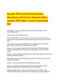 Aquatic Pest Control Examination &NewLine;Questions and Correct Answers latest &NewLine;update 2026 Q&A &vert; Instant Download &NewLine;Pdf
