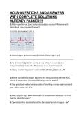 ACLS QUESTIONS AND ANSWERS WITH COMPLETE SOLUTIONS ALREADY PASSED&excl;&excl;&excl;