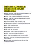 OPTICIANRY PRACTICE EXAM&NewLine;QUESTIONS AND DETAILED&NewLine;SOLUTIONS 2026 