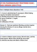 ATI RN PHARMACOLOGY PROCTORED EXAM &ndash; &NewLine;NGN VERSION &lpar;2026 STYLE&rpar; 