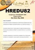 HREDU82 Assignment 1 PSYCHOLOGY &lpar;COMPLETE ANSWERS&rpar; 2026 - DUE May 2026