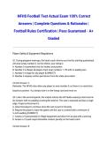2026 NFHS Football Test Actual Exam 100&percnt; Correct Answers &vert; Complete Questions & Rationales &vert; Football Rules Certification &vert; Pass Guaranteed - A&plus; Graded