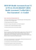 HESI RN Health Assessment Exam V2 ACTUAL EXAM 2026&sol;2027 &vert; HESI Health Assessment &vert; Verified Q&A &vert; Pass Guaranteed - A&plus; Graded