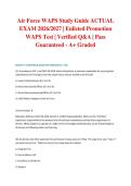 Air Force WAPS Study Guide ACTUAL EXAM 2026&sol;2027 &vert; Enlisted Promotion WAPS Test &vert; Verified Q&A &vert; Pass Guaranteed - A&plus; Graded&NewLine;&NewLine;