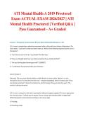 ATI Mental Health A 2019 Proctored Exam ACTUAL EXAM 2026&sol;2027 &vert; ATI Mental Health Proctored &vert; Verified Q&A &vert; Pass Guaranteed - A&plus; Graded