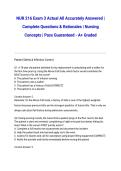 NUR 216 Exam 3 Actual All Accurately Answered &vert; Complete Questions & Rationales &vert; Nursing Concepts &vert; Pass Guaranteed - A&plus; Graded