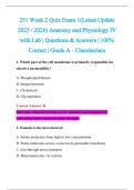 251 Week 2 Quiz Exam 1&lpar;Latest Update &NewLine;2025 &sol; 2026&rpar; Anatomy and Physiology IV &NewLine;with Lab &vert; Questions & Answers &vert; 100&percnt; &NewLine;Correct &vert; Grade A - Chamberlain