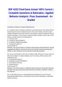 EDF 6222 Final Exam Actual 100&percnt; Correct &vert; Complete Questions & Rationales &vert; Applied Behavior Analysis &vert; Pass Guaranteed - A&plus; Graded