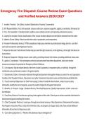 Emergency Fire Dispatch &ndash; Course Review Exam Questions and Verified Answers 2026&sol;2027 Complete Exam Material