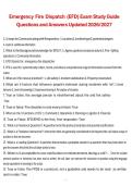 Emergency Fire Dispatch &lpar;EFD&rpar; Exam Study Guide Questions and Answers Updated 2026&sol;2027