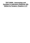 Immunology and Serology in Laboratory Medicine 8th Edition &lpar;Turgeon&rpar; Test Bank Chapters 1&ndash;27 Instant Download