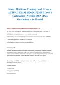 Master Resilience Training Level 1 Course ACTUAL EXAM 2026&sol;2027 &vert; MRT Level 1 Certification &vert; Verified Q&A &vert; Pass Guaranteed - A&plus; Graded
