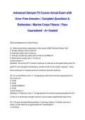Advanced Semper Fit Course Actual Exam with Error-Free Answers &vert; Complete Questions & Rationales &vert; Marine Corps Fitness &vert; Pass Guaranteed - A&plus; Graded