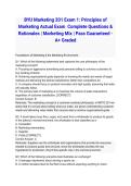 BYU Marketing 201 Exam 1&colon; Principles of Marketing Actual Exam 2026&sol;2027 Complete Questions & Rationales &vert; Marketing Mix &vert; Pass Guaranteed - A&plus; Graded