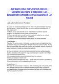 JSO Exam Actual 100&percnt; Correct Answers &vert; Complete Questions & Rationales &vert; Law Enforcement Certification &vert; Pass Guaranteed - A&plus; Graded