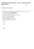 NUR 304 Exam 2 Practice Questions &ndash; Cardiac &ndash; Study Guide and Exam Review Material