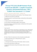 Pearson VUE Life & Health Insurance Exam Actual Exam 2026&sol;2027 &ndash; Complete Exam-Style Questions with Detailed Rationales &vert; 100&percnt; Verified &vert; Pass Guaranteed &ndash; A&plus; Graded&NewLine;&NewLine;