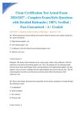 Clean Certification Test Actual Exam 2026&sol;2027 &ndash; Complete Exam-Style Questions with Detailed Rationales &vert; 100&percnt; Verified &vert; Pass Guaranteed &ndash; A&plus; Graded&NewLine;&NewLine;