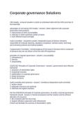 Corporate governance Solutions Questions and Answers