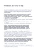 Corporate Governance Test&period; Questions and Answers Latest Updated