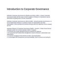 Introduction to Corporate Governance&period; Questions and Answers 100&percnt; Correct