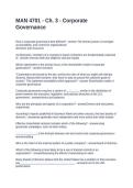 MAN 4701 - Ch&period; 3 - Corporate Governance&period; Questions and Answers