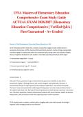 UWA Masters of Elementary Education Comprehensive Exam Study Guide ACTUAL EXAM 2026&sol;2027 &vert; Elementary Education Comprehensive &vert; Verified Q&A &vert; Pass Guaranteed - A&plus; Graded&NewLine;&NewLine;
