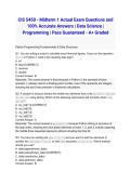 CIS 5450 - Midterm 1 Actual Exam Questions and 100&percnt; Accurate Answers &vert; Data Science &vert; Programming &vert; Pass Guaranteed - A&plus; Graded