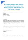 RRT Final Exam Actual Exam 2026&sol;2027 &ndash; Complete Exam-Style Questions with Detailed Rationales &vert; 100&percnt; Verified &vert; Pass Guaranteed &ndash; A&plus; Graded&NewLine;&NewLine;