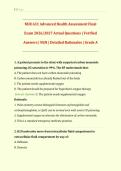 Final Exam&colon; NUR631&sol; NUR 631 &lpar;Latest 2026&sol; 2027 Update&rpar; Advanced Health Assessment&colon; History and Physical Examination Review&vert; Practice Questions with Verified Answers and Detailed Rationales&vert; Comprehensive Final Review&vert; Grade A&vert; 100&percnt; Correct &lpar;Verified Solut