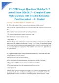 FL CDR Sample Questions Modules 9-15 Actual Exam 2026&sol;2027 &ndash; Complete Exam-Style Questions with Detailed Rationales &vert; Pass Guaranteed &ndash; A&plus; Graded&NewLine;&NewLine;