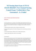 NZ Nursing State Exam ACTUAL EXAM 2026&sol;2027 &vert; New Zealand Nursing Council Exam &vert; Verified Q&A &vert; Pass Guaranteed - A&plus; Graded