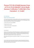 Pearson VUE Life & Health Insurance Exam ACTUAL EXAM 2026&sol;2027 &vert; Life & Health Insurance Certification &vert; Verified Q&A &vert; Pass Guaranteed - A&plus; Graded