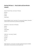 Nursing 304 Exam 1 &ndash; Study Guide and Exam Review Material