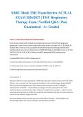 NBRC Mock TMC Exam Review ACTUAL EXAM 2026&sol;2027 &vert; TMC Respiratory Therapy Exam &vert; Verified Q&A &vert; Pass Guaranteed - A&plus; Graded