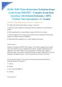 IICRC WRT Water Restoration Technician Exam Actual Exam 2026&sol;2027 &ndash; Complete Exam-Style Questions with Detailed Rationales &vert; 100&percnt; Verified &vert; Pass Guaranteed &ndash; A&plus; Graded&NewLine;&NewLine;