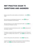 RBT PRACTICE EXAM 75 &NewLine;QUESTIONS AND ANSWERS 