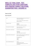 NRSG 327 FINAL EXAM   TEST COMPLETE 2026 STUDY QUESTIONS WITH VERIFIED CORRECT SOLUTIONS GUARANTEED PASS &vert; ASSURED A&plus;&NewLine;&NewLine;