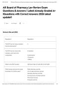 AR Board of Pharmacy Law Review Exam Questions & Answers &vert; Latest Already Graded A&plus; &vert;Questions with Correct Answers 2026 latest update&excl;&excl;&NewLine;&NewLine;