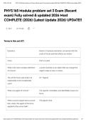 PHYS 165 Module problem set 3 Exam &lpar;Recent exam&rpar; Fully solved & updated 2026 Most COMPLETE &lpar;2026&rpar; &lpar;Latest Update 2026&rpar; UPDATE&excl;&excl;&NewLine;&NewLine;