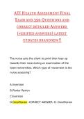 ATI Health Assessment Final Exam 350 Questions with Verified Detailed Answers A&plus;