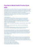 HESI Psychiatric Mental Health Practice Exam Questions with Verified Correct Answers A&plus;