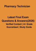Pharmacy Technician Study Guide 2026 &vert; Complete Training&comma; Notes & Exam Preparation PDF
