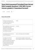 Texas Mold Assessment Consultant Exam Newest 2026 Complete Questions &vert; With 100&percnt; Correct Answers graded A&plus; Guaranteed Success&excl;&excl;&NewLine;&NewLine;
