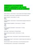 CHEMISTRY 121-CHAPTER 1 &lpar;LIBERTY UNIVERSITY DR&period; DAVY&rpar; EXAM QUESTIONS & VALID CORRECT ANSWERS