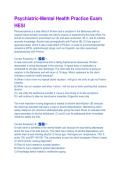 HESI Psychiatric Mental Health Practice Exam Questions with Verified Correct Answers A&plus;